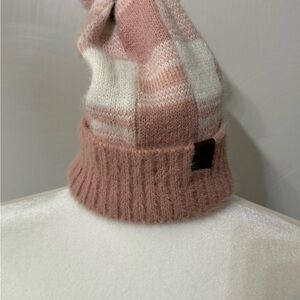 Stylish Pink and White Women's Knit Hat